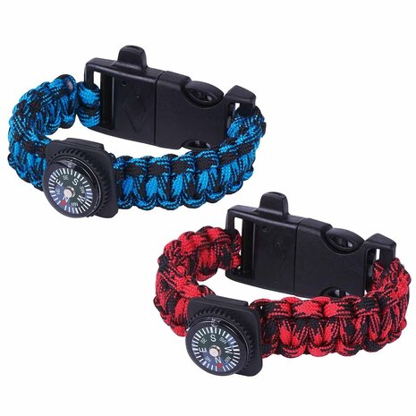 Expeditie Natuur Survival Armband Rood Of Blauw