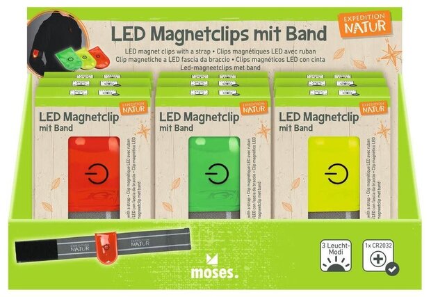 Moses-Expeditie natuur LED magneetclip met band