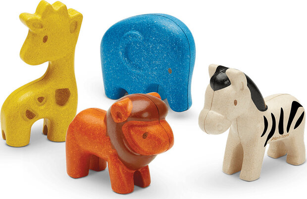 Plan Toys-Wild life set hout