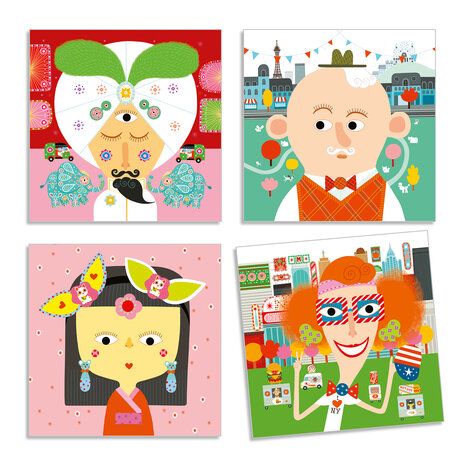 Djeco Creatief Met Stickers | Gezichten 3-6 jaar