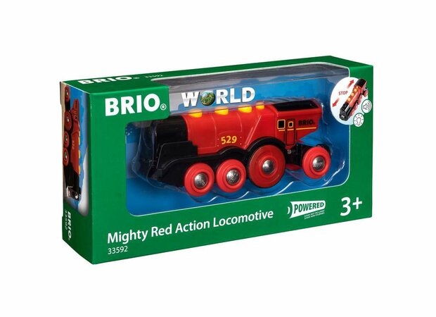 Brio Grote rode locomotief op batterijen | 33592