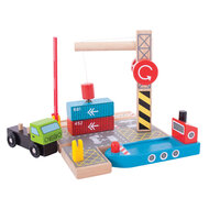 Bigjigs Rail - Containerschip / Container shipping Yard | Speel je Wijs