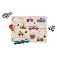 Houten Knop Puzzel Voertuigen 2+