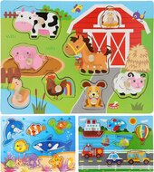 Houten Inlegpuzzel (knoppenpuzzel) (per stuk)