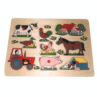 Houten knoppenpuzzel Tractor 2+