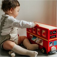 Bigjigs - Rode Dierenbus met vormen - peuterspeelgoed| Speel je Wijs