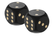 Twee Houten dobbelstenen - Zwart  - 16mm | Speel je Wijs