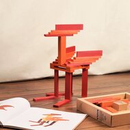 Kapla Set - 40 Plankjes Rood - Oranje &amp; Instructieboek | Speel je Wijs