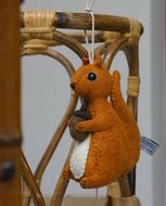 Gamcha Muziekknuffel - Eekhoorn Oranje 100% wolvilt | Speel je Wijs