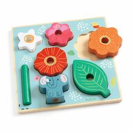 Djeco Houten Puzzel en Stapeltoren Puzz & Stack - Happy 18mnd+