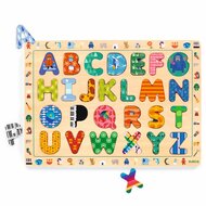 Djeco Houten Puzzel - ABC Puzzel Internationaal | Speel je Wijs