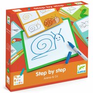 Djeco Eduludo Tekenkaarten Step by Step - Animals & Co 4+ | Speel je Wijs