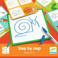 Djeco Eduludo Tekenkaarten Step by Step - Animals &amp; Co 4+ | Speel je Wijs