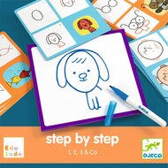 Djeco Eduludo tekenkaarten Step by Step - 1,2,3 &amp; Co | Speel je Wijs