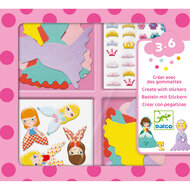Djeco Knutselset - Creaties met Stickers - Ik hou van Prinsessen 3+ | Speel je Wijs