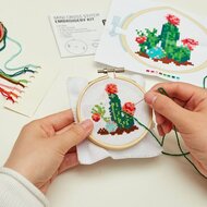 Kikkerland Mini Borduurset - Cactus 6+ | Speel je Wijs