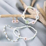 Mini Hobbyset Sieraden - Elastische Armbanden en Oorbellen Bloem| Speel je Wijs