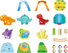 Hape Houten Treinbaan - Dinosaurus in opbergbox | Speel je Wijs