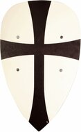 VAH Houten Ridder Schild - Tempeliers Wit / Zwart | Speel je Wijs