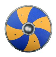 VAH Houten Viking Schild -  Grimwald Blauw / Geel | Speel je Wijs