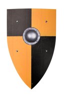 VAH Houten Ridder Schild - Normandisch Zwart / Geel | Speel je Wijs