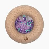 Petit Boum Sensorische Rammelaar en Bijtring - Donut Aubergine | Speel je Wijs
