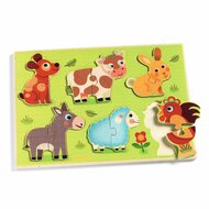 Djeco-Houten Puzzel Boerderijdieren - Coucou Cow | Speel je Wijs