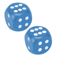 Twee Houten dobbelstenen - Blauw - 16mm | Speel je Wijs