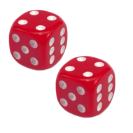 Twee Houten dobbelstenen -Rood  - 16mm | Speel je Wijs