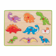 Bigjigs Houten Knop Puzzel Dino&#039;s 2+| Speel je Wijs