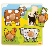 Bigjigs Houten Noppenpuzzel Boerderij | Speel je Wijs