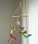 Gamcha Muziekmobiel / Boxmobiel - Vogels Kolibries 100% wolvilt | Speel je Wijs