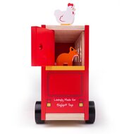 Bigjigs - Rode Dierenbus met vormen - peuterspeelgoed| Speel je Wijs