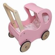 Playwood Poppenwagen Klassiek - Roze Hartjes| Speel je Wijs