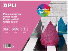 Apli Glitterpapier- 6 vel - 32x24cm | Speel je Wijs