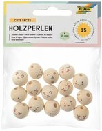 Folia Houten Kralen - Schattige gezichten | Speel je Wijs