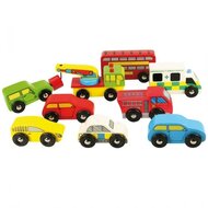 Bigjigs Houten Voertuigen-9 stuks | Speel je Wijs