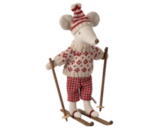 Maileg Wintermuis met ski&#039;s Red - Moedermuis | Speel je Wijs