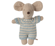 Maileg Baby Muis in Draagmand - Blauw | Speel je Wijs