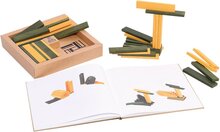 Kapla Set - 40 Plankjes Geel - Groen &amp; Instructieboek | Speel je Wijs