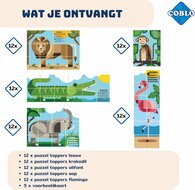 Coblo Magneet Toppers Dieren 60 stuks| Speel je Wijs