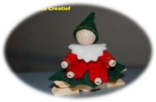 Atelier Wilma Creatief&nbsp;- Kerstkabouter zittend op knijper | Speel je Wijs