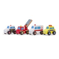 New Classic Toys Kleine houten Auto's - Set van 4 Hulpdiensten | Speel je Wijs