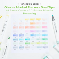 Ohuhu Honolulu B Alcohol Art Markers - Brush &amp; Fine - 48 Blossoming | Speel je Wijs