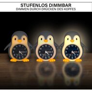 Nachtlamp USB met wekker - Pingu&iuml;n 13 cm | Speel je Wijs