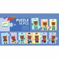 Djeco Trio Puzzel - Beer kleed zich aan 3+