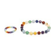 Set armband + ring met goudkleurige kralen Chakra&rsquo;s| Speel je Wijs