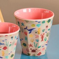 RICE Melamine Beker met Koraal- en Oceaanprint - Medium - 250 ml | Speel je Wijs