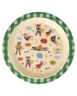 RICE Melamine Kinderlunchbord met Heldenprint - Groen| Speel je Wijs