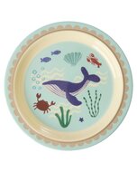RICE Melamine Kinderlunchbord blauwe oceaanprint| Speel je Wijs